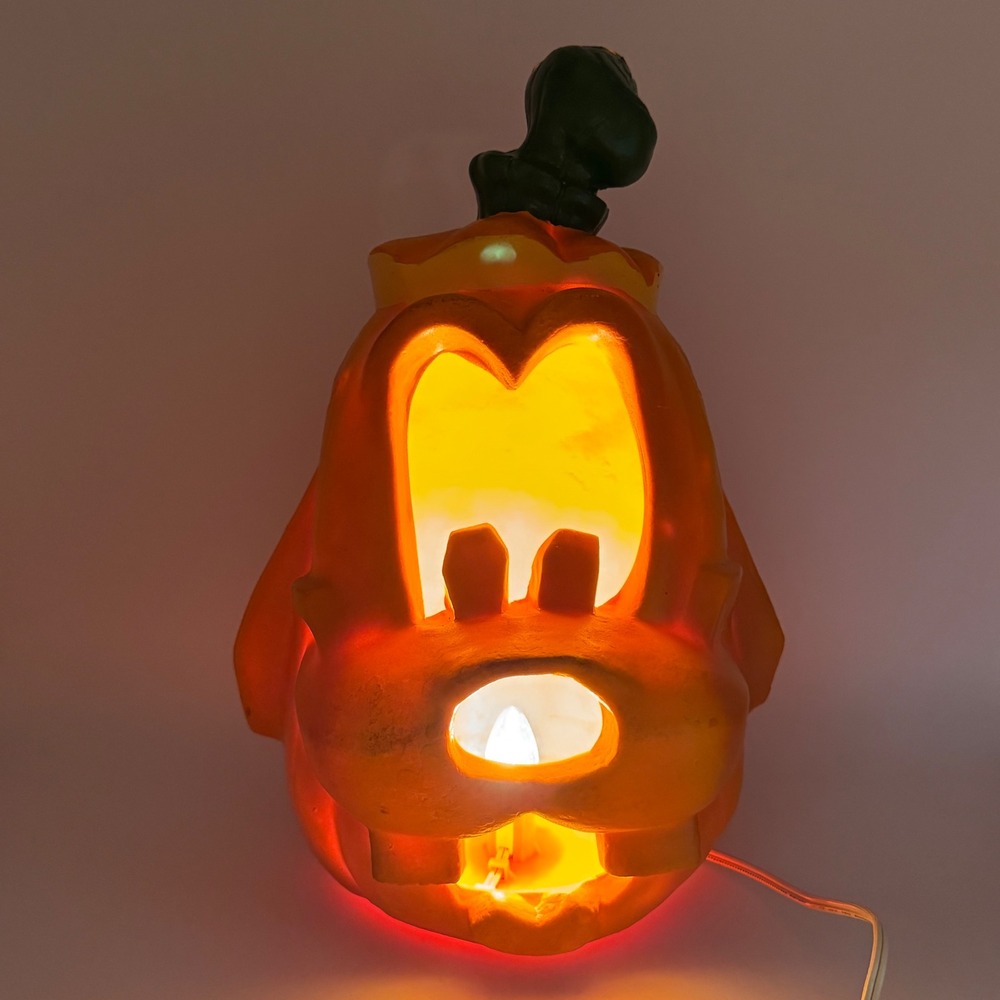 Vintage 1996 Disney Trendmasters Goofy Foam Blow Mold Jack O Lantern Light Up